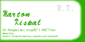 marton kispal business card